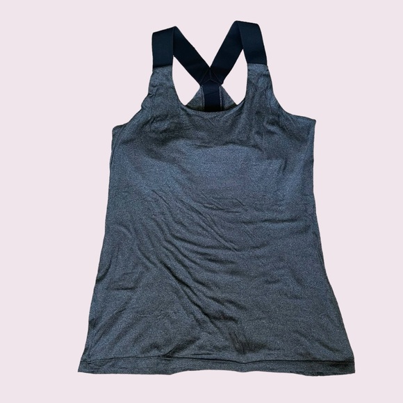 Beyond Yoga Built-in Bra Tank Dark Gray Heather Large - Picture 1 of 5